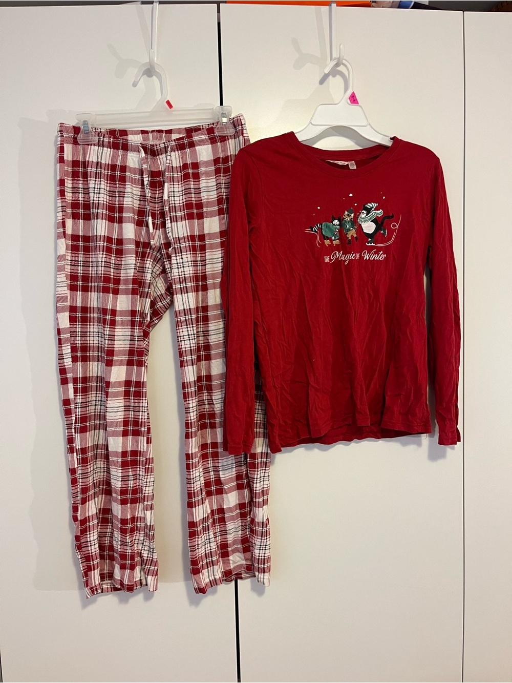 La Vie En Rose Red Plaid Kids Pajama Set